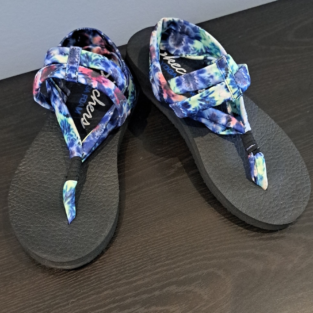Skechers Blue Tie-Dye Sandals